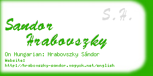 sandor hrabovszky business card